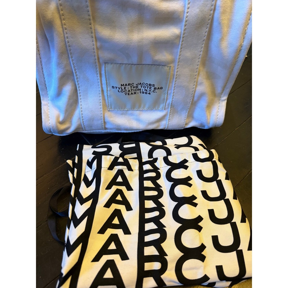 Marc Jacobs The Tote Bag Mini Cream Canvas w/ Shoulder Strap & Dust Bag